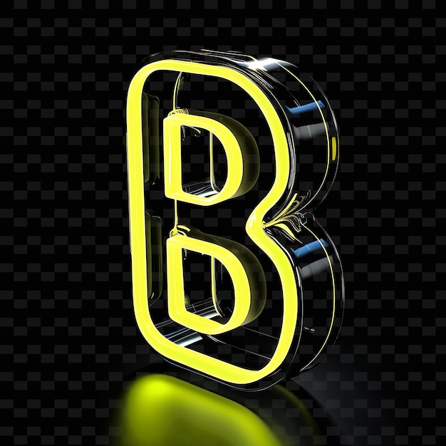 PSD a neon sign that says b and b is lit up with a yellow light