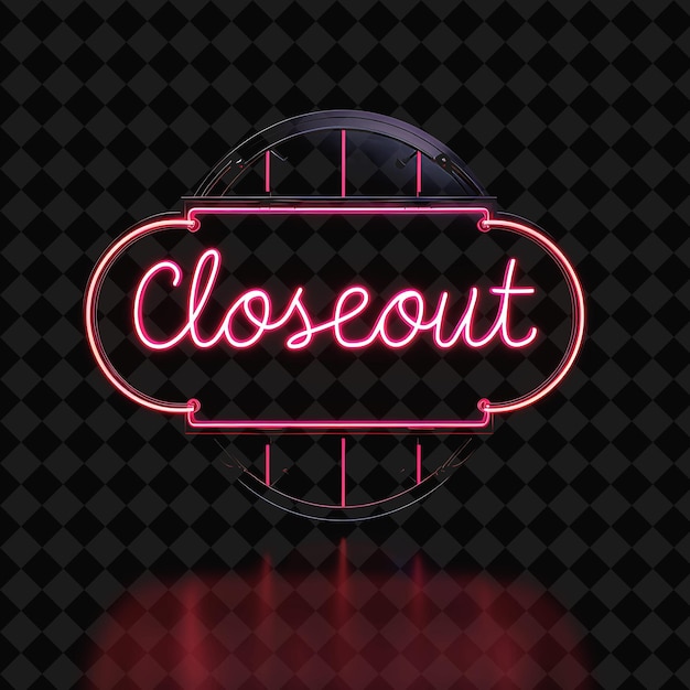 PSD a neon sign that says closed on it