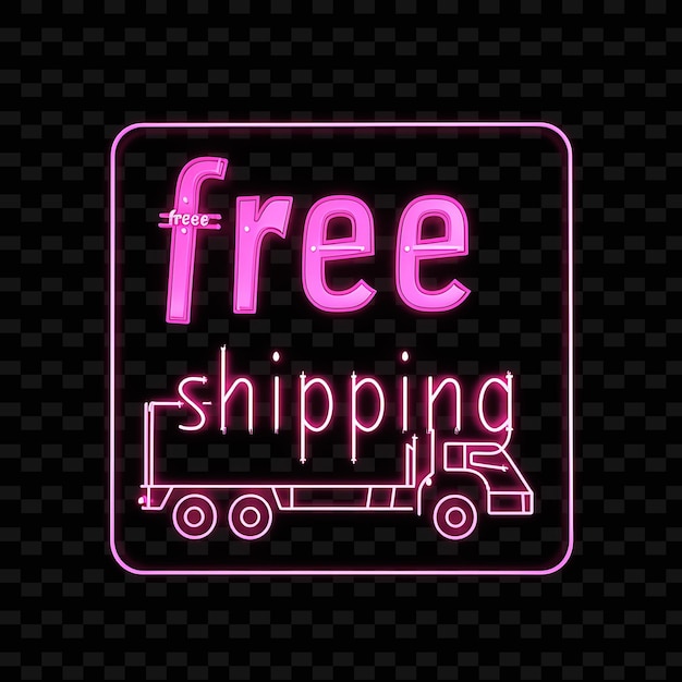 PSD a neon sign that says free shipping