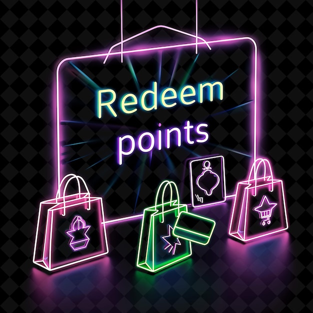 PSD a neon sign that says quot game points quot on it