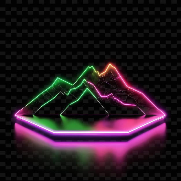 PSD a neon sign that says mountains on it