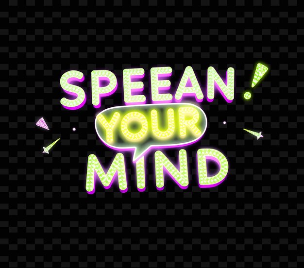 PSD a neon sign that says quot open your mind quot with a green background