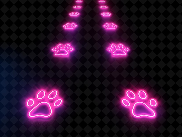 a neon sign that says paw prints on it