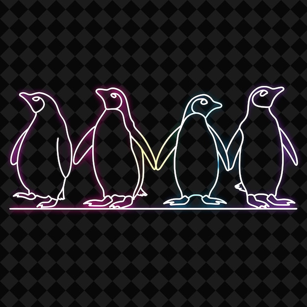 PSD a neon sign that says penguins on it