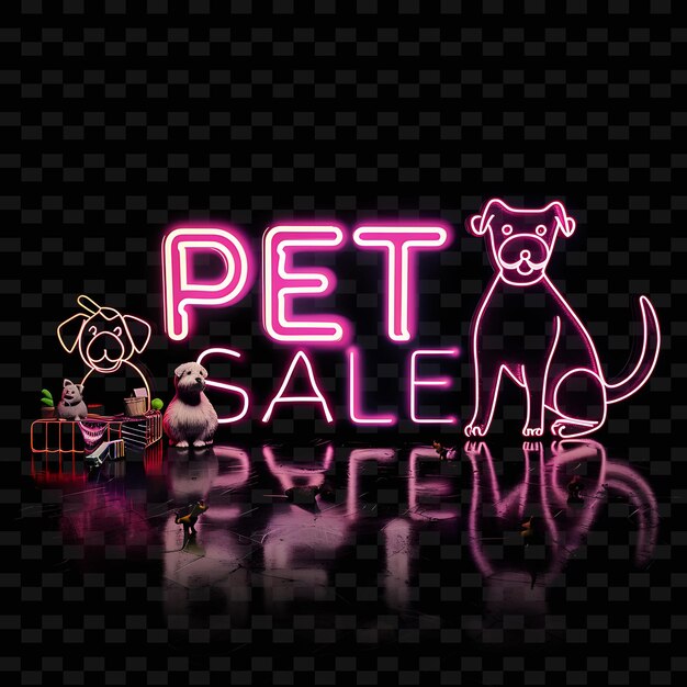 PSD a neon sign that says pet shop on it