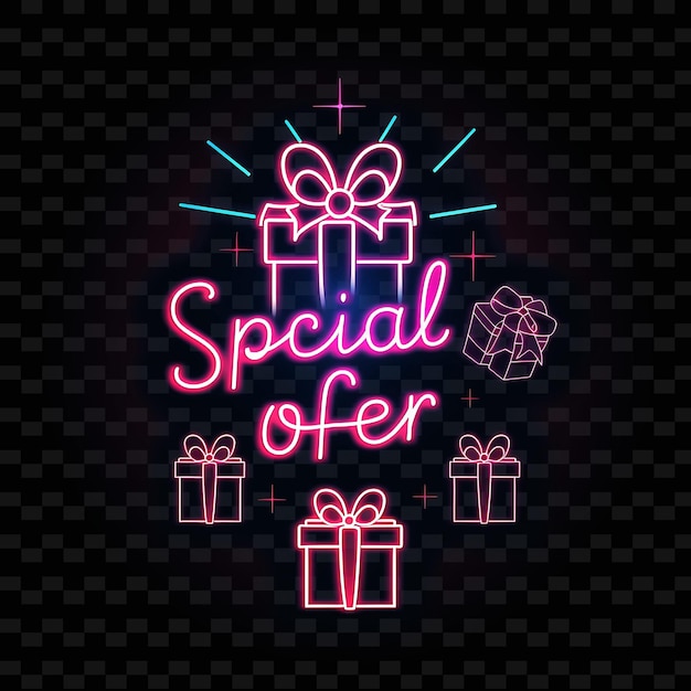 PSD a neon sign that says special offer on it