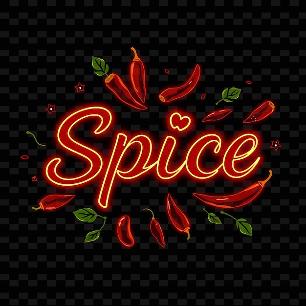 PSD a neon sign that says spice on it