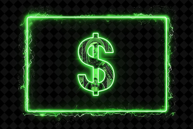 a neon sign with a dollar sign on a black background