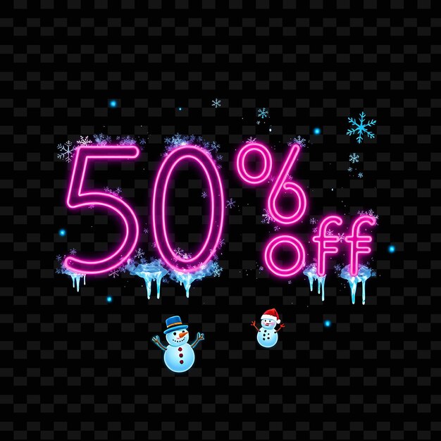 PSD a neon sign with a snowman on it