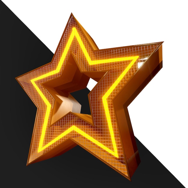 NEON STAR AND METAL 3D STRUCTURE