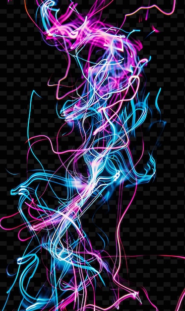 PSD neon streams with electric buzz intense vivid stimulating cy png neon light effect design