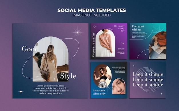 Neon Style Instagram Social Media Post Templates