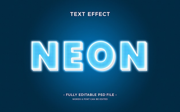 Neon text effect design