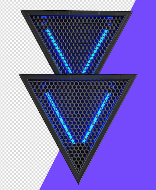 NEON TRIANGLE 3D GRADS ELEMENT FOR COMPOSITION