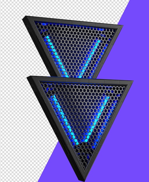 NEON TRIANGLE 3D GRADS ELEMENT FOR COMPOSITION