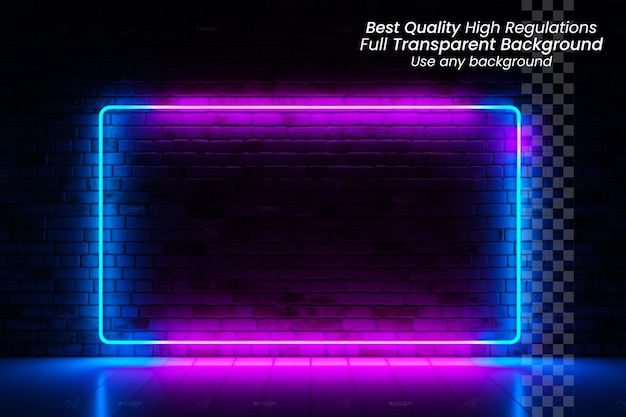 Neon Twilight Blue and Purple Square on transparent background