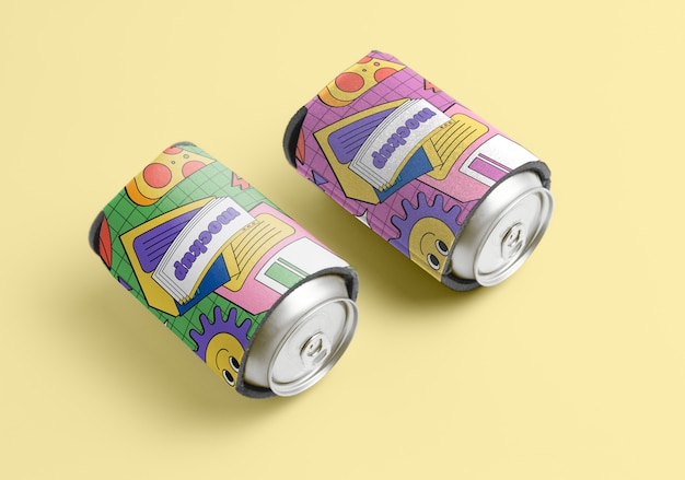 Neoprene can cooler with beautiful mockup design