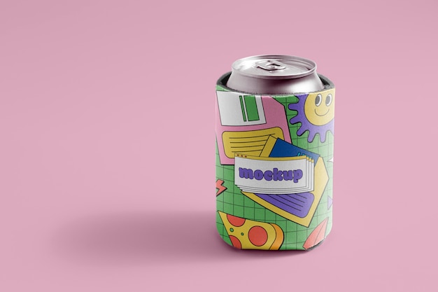 Neoprene can cooler with beautiful mockup design