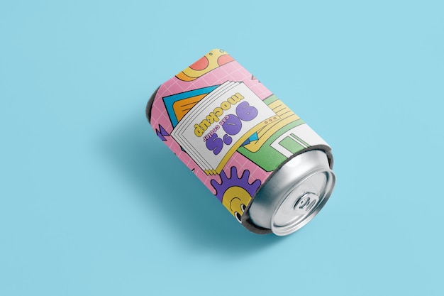 Neoprene can cooler with beautiful mockup design