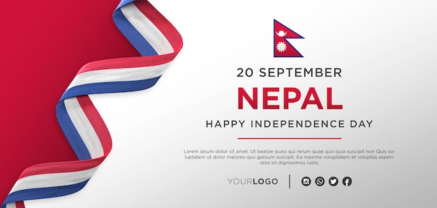 Nepal National Independence Day Celebration Banner, National Anniversary