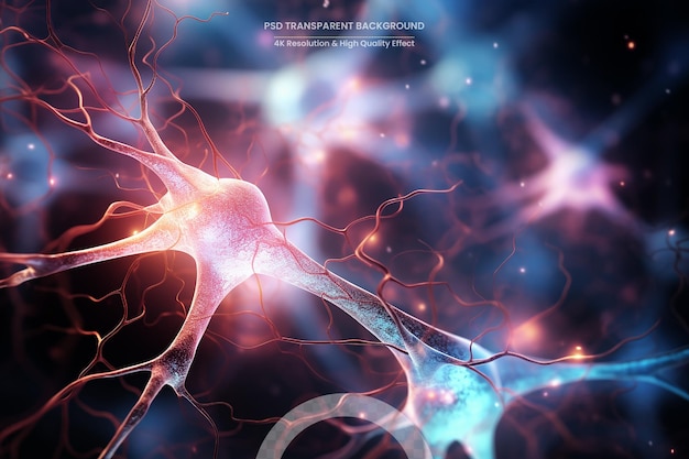 PSD nerve cells with glowing link knots