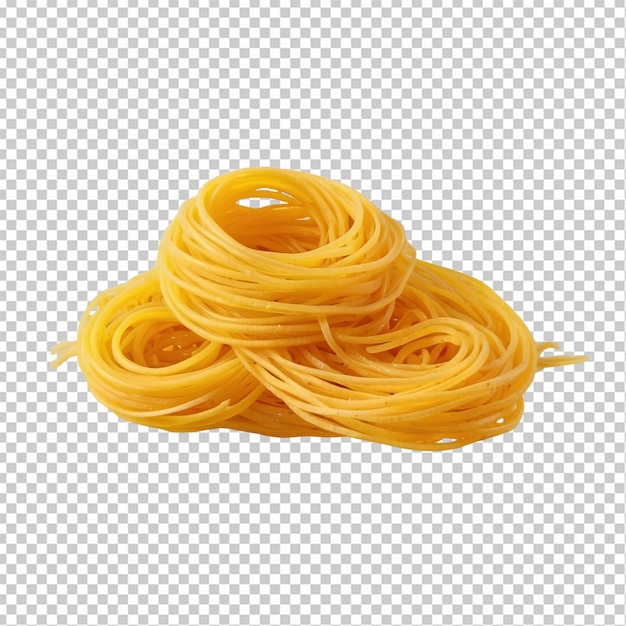 Nest of raw spaghetti pasta on transparency