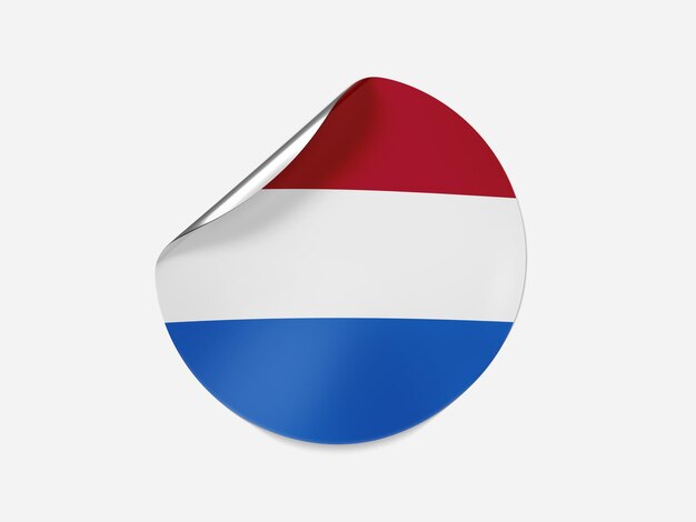 Netherlands Flag on Sticker with Transparent Background Mockup