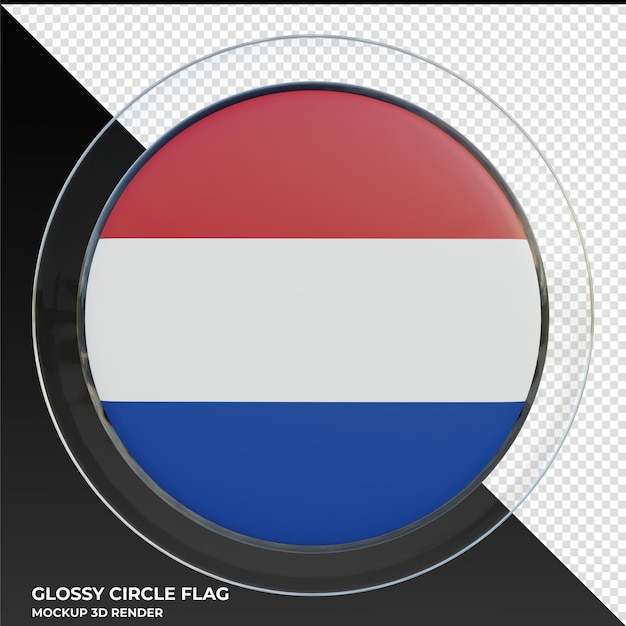 Netherlands Realistic 3d textured glossy circle flag