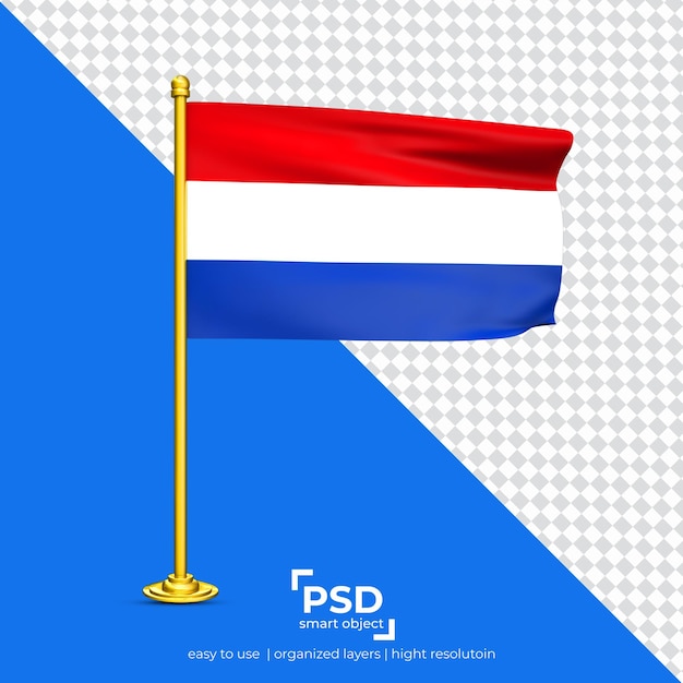 Netherlands waving flag set isolated on transparent background