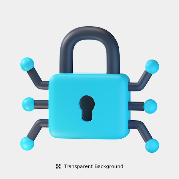 Network Security 3d icon illustration