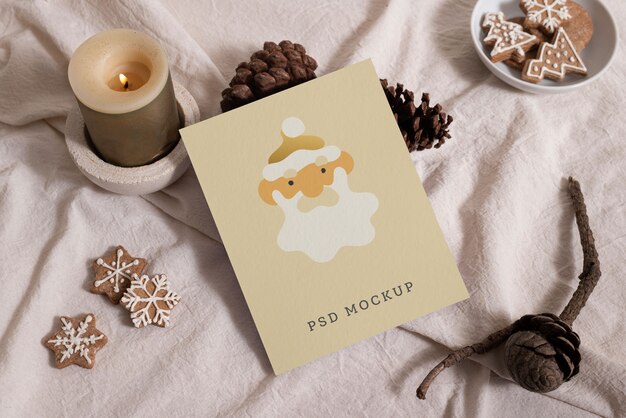 PSD neutral christmas greeting mockup