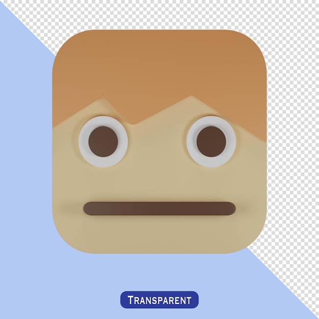 Neutral face in 3 d style