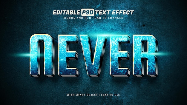 Never text effect 3d style editable