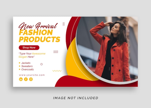 new arrival fashion products youtube thumbnail or web banner template