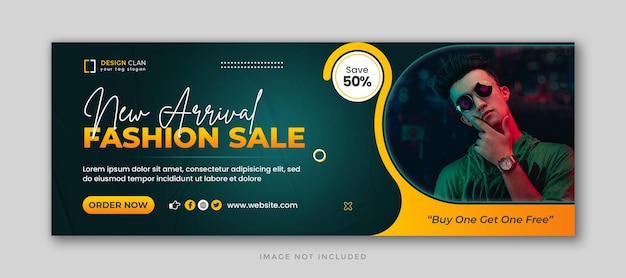 New arrival fashion sale  facebook cover and social media banner template