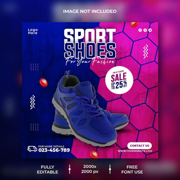 New arrival shoes sosial media post and web banner template