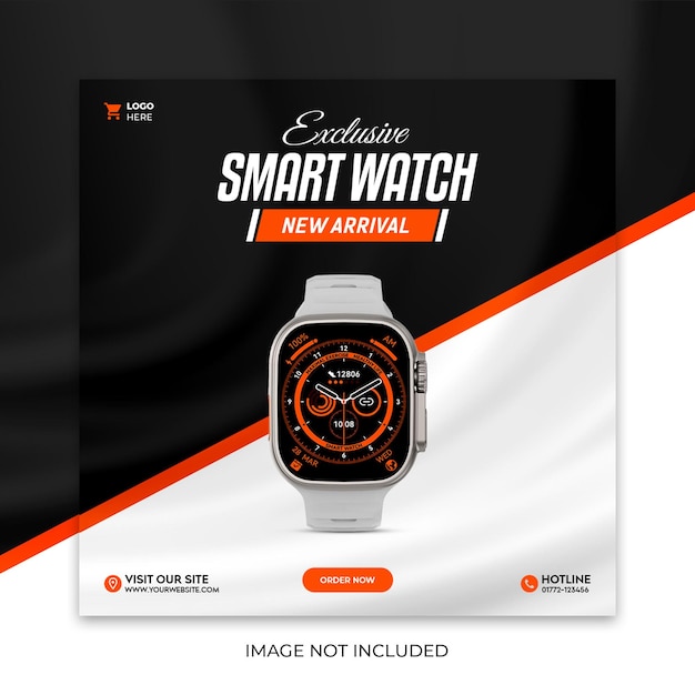 New arrival smartwatch social media post and banner template