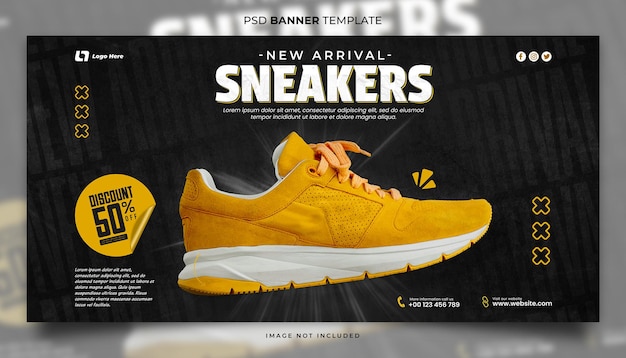 PSD new arrival sneakers banner template