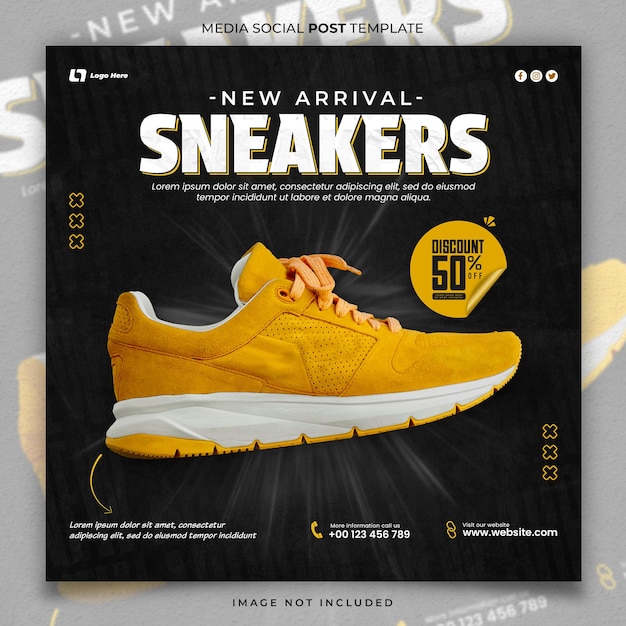 PSD new arrival sneakers media social post template