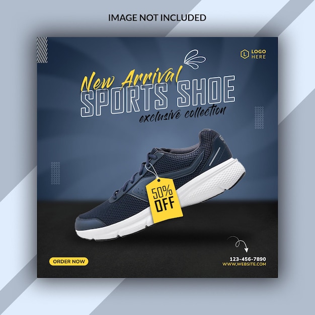 new arrival sports shoe social media banner template