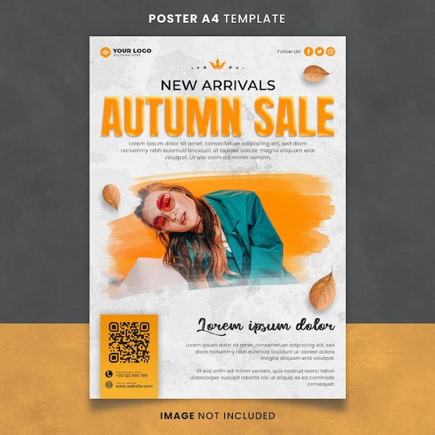 New Arrivals Autumn Fashion Flash Sale Poster or Banner Template Ready to print