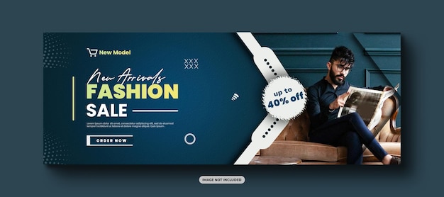 New arrivals fashion sale social facebook cover template