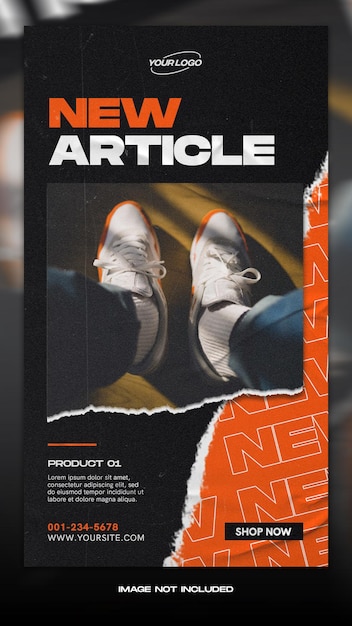 New article shoes urban social media instagram story template