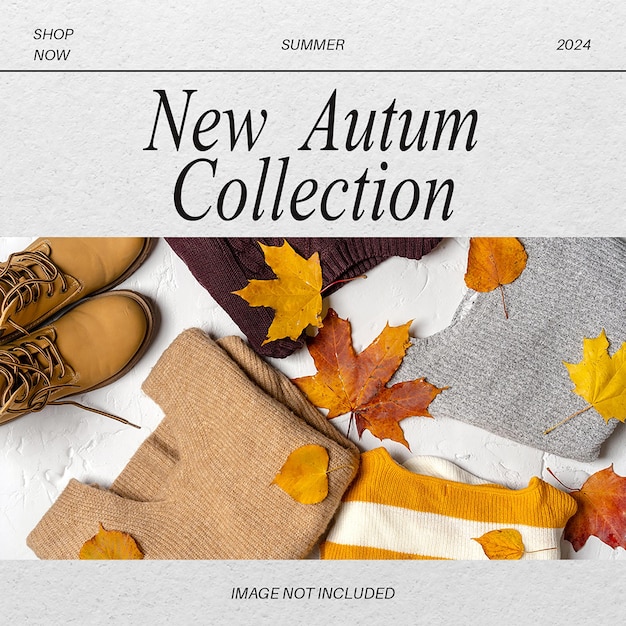 PSD new autumn fashion template design of social media post