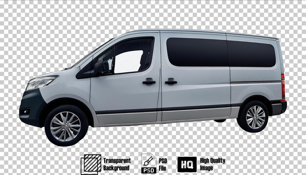 PSD new cargo van isolated on transparent background