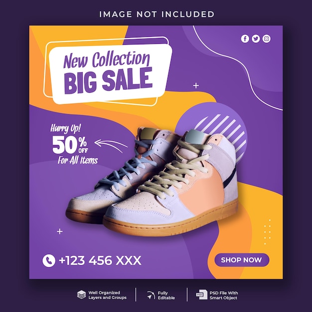 New collection big sale social media post template