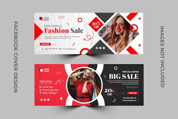 New Collection Fashion exclusive social media Facebook cover page banner template