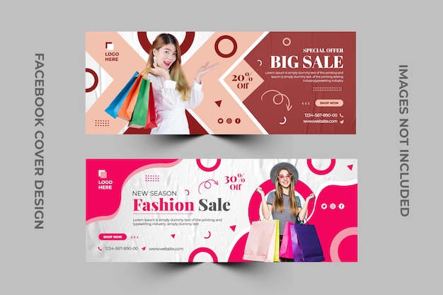 New Collection Fashion exclusive social media Facebook cover page banner template