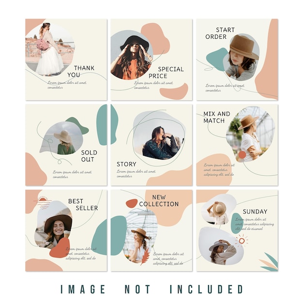 PSD new collection fashion sale instagram puzzle feed