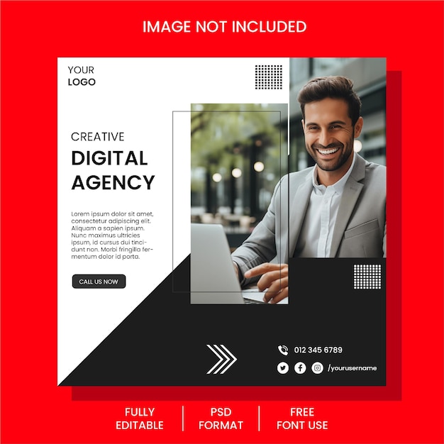 New Creative Digital design agency and corporate social media post web banner template